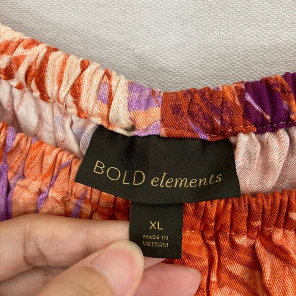 New Bold Elements Purple Red Tropical Ultra Soft Flowy Midi Dress XL Resort - Picture 3 of 12